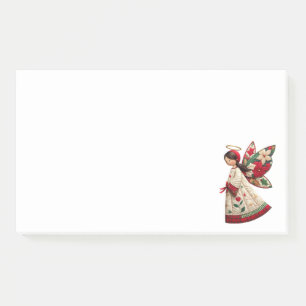 Christmas Angel with Holiday Flowers Post-it Notes