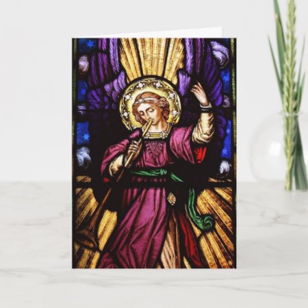 Christmas Angel With Trumpet Holiday Card