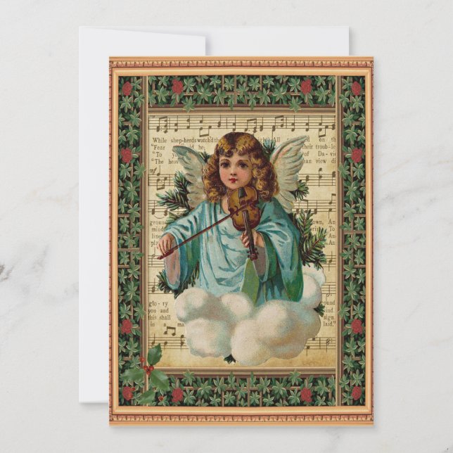 Christmas Angel with Violin Card (Front)