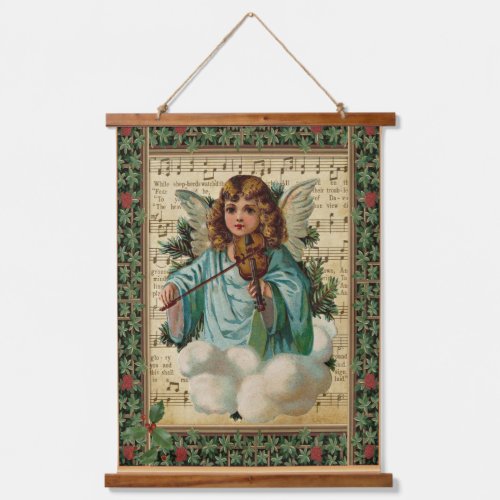 Christmas Angel with Violin Hanging Tapestry