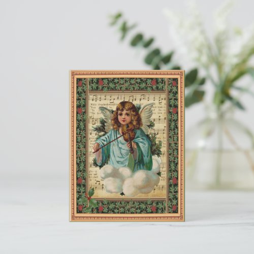 Christmas Angel with Violin Postcard