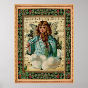 Christmas Angel with Violin Poster