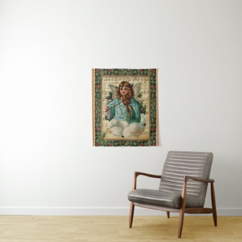 Christmas Angel with Violin Tapestry