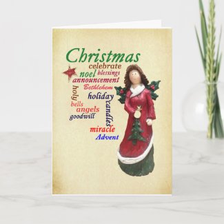 Christmas Angel Word Cloud Card