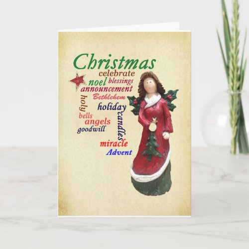 Christmas Angel Word Cloud Card