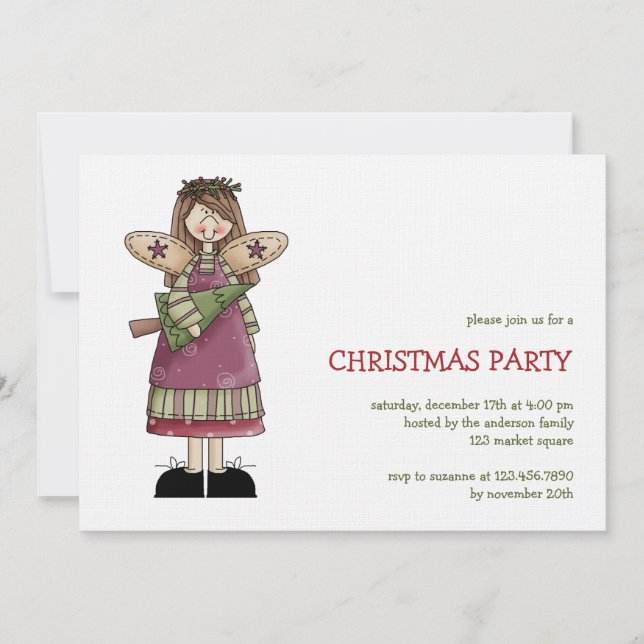 Christmas Angels · Angel & Christmas Tree Invitation (Front)