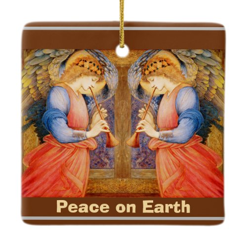 Christmas angels announcement ceramic ornament