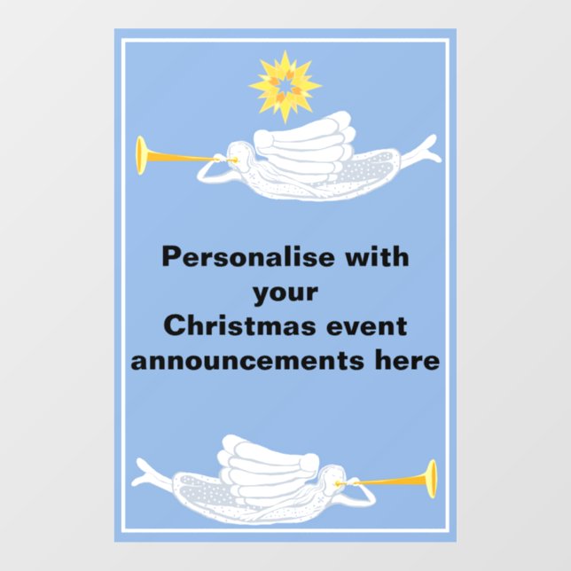 Christmas angels announcement window cling (Sheet)