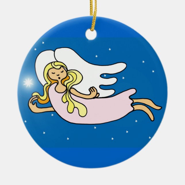 Christmas angels ceramic ornament (Front)