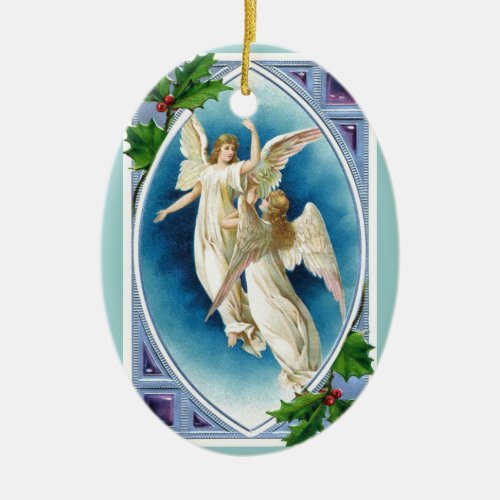 Christmas Angels Ceramic Ornament