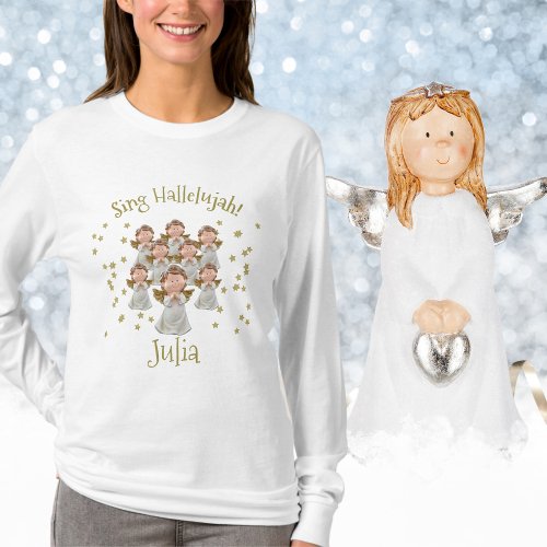 Christmas Angels Choir With Name T_Shirt