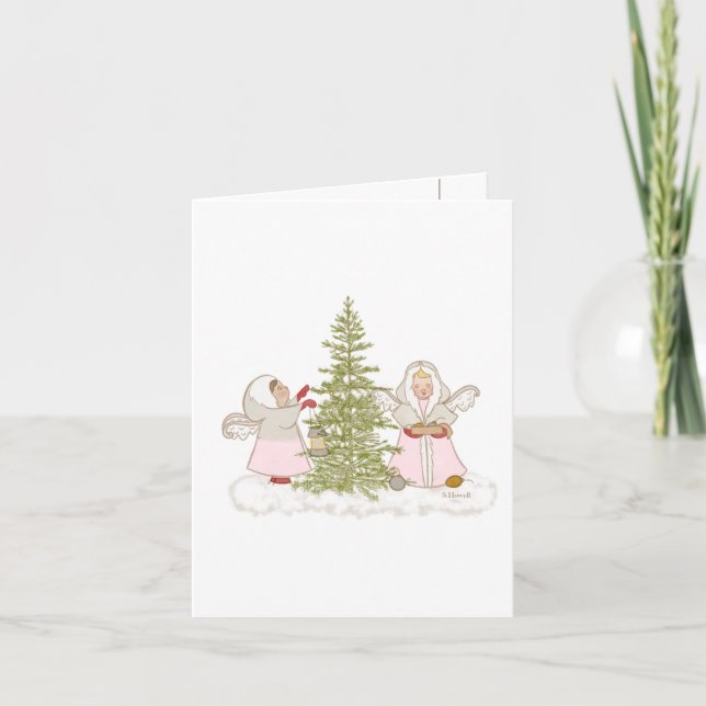 Christmas Angels Greeting  Card (Front)