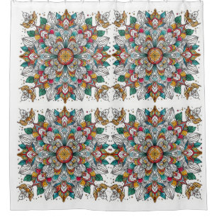 Christmas angels multicolor shower curtain