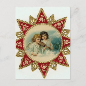 Christmas Angels Postcard by vintagecreations at Zazzle