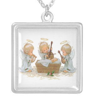 Christmas Angels Silver Necklace
