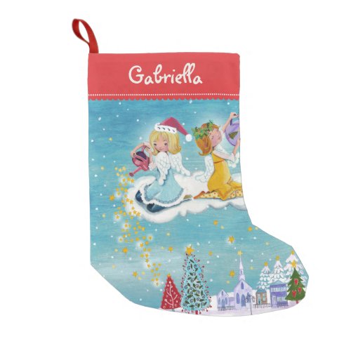 Christmas Angels Stars  Cristmas Stocking