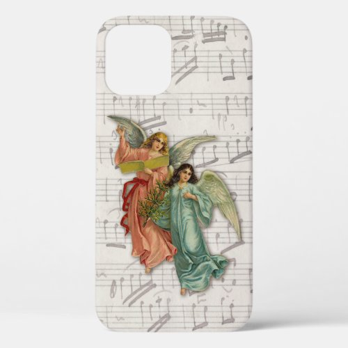 Christmas Angels Victorian _ Antique Sheet Music iPhone 12 Case