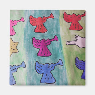 Christmas Angels With Trumpets Magnet