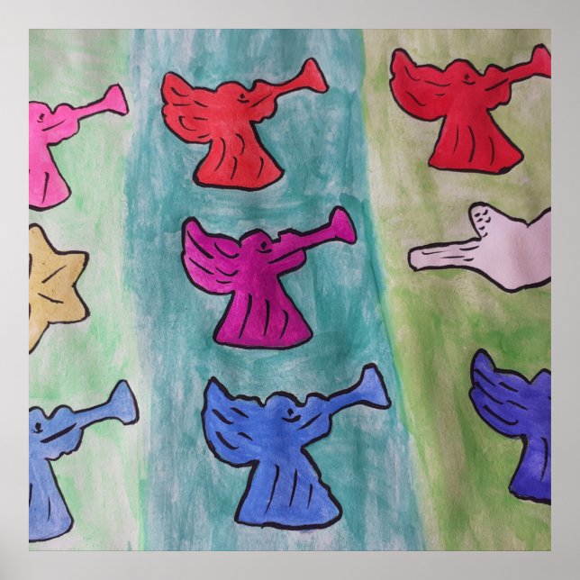 Christmas Angels With Trumpets Poster (Front)