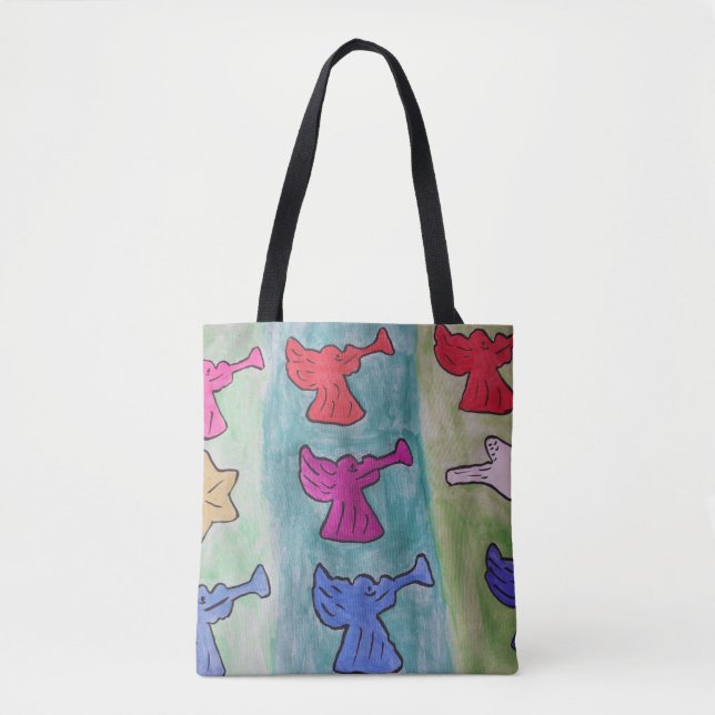 Christmas Angels With Trumpets Tote Bag (Front)