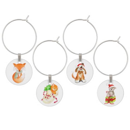 Christmas animal character art charms