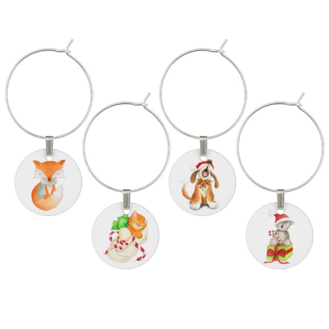 Christmas animal character art charms (Staggered)