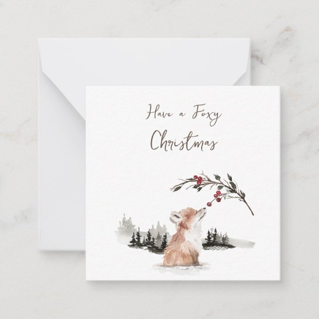 Christmas Animal Fox Note Card (Front)