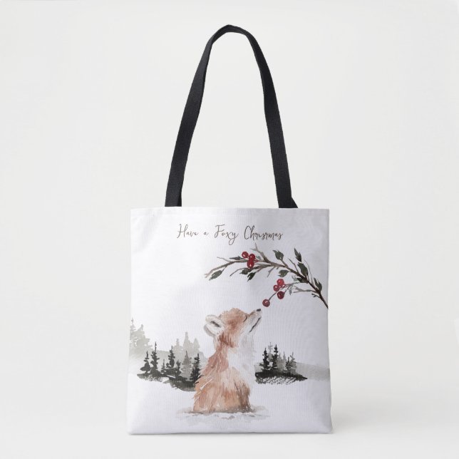 Christmas Animal Fox Tote Bag (Front)