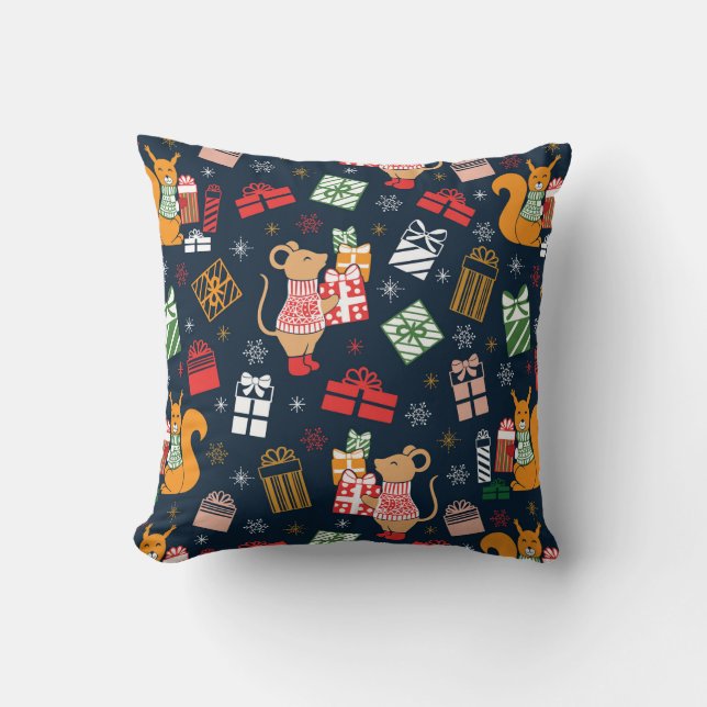 Christmas Animal   Throw Pillow (Front)