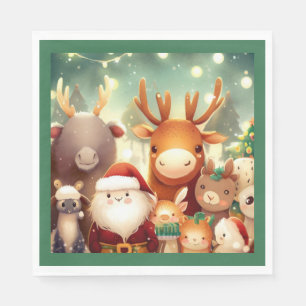 Christmas Animals 8 Napkins