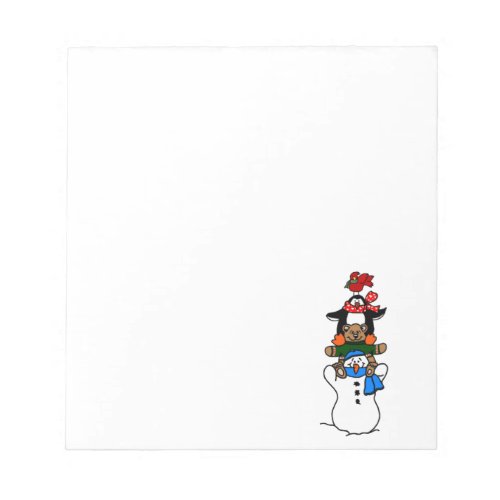 Christmas Animals And Snowman Notepad