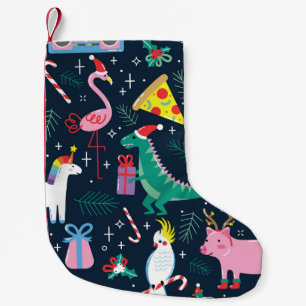 Christmas Animals, Cute Seamless Design. Small Christmas Stocking