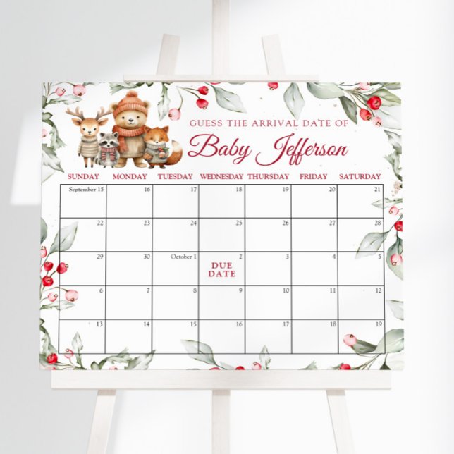 Christmas Animals Guess Due Date Calendar Poster (Creator Uploaded)