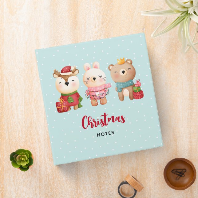  Christmas Animals in Festive Outfits 3 Ring Binder (In Situ)