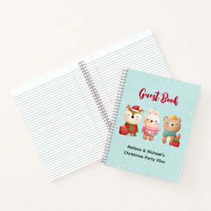 Christmas Animals in Festive Outfits Guest Book