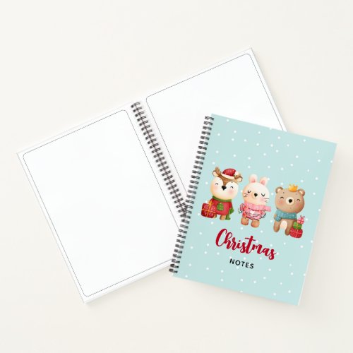 Christmas Animals in Festive Outfits Notebook