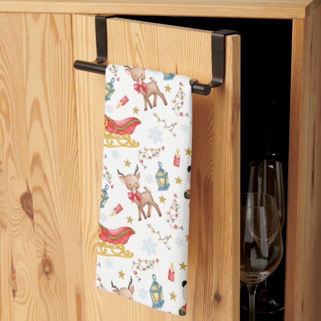 Christmas Animals Kitchen Towel (Thirds Fold)