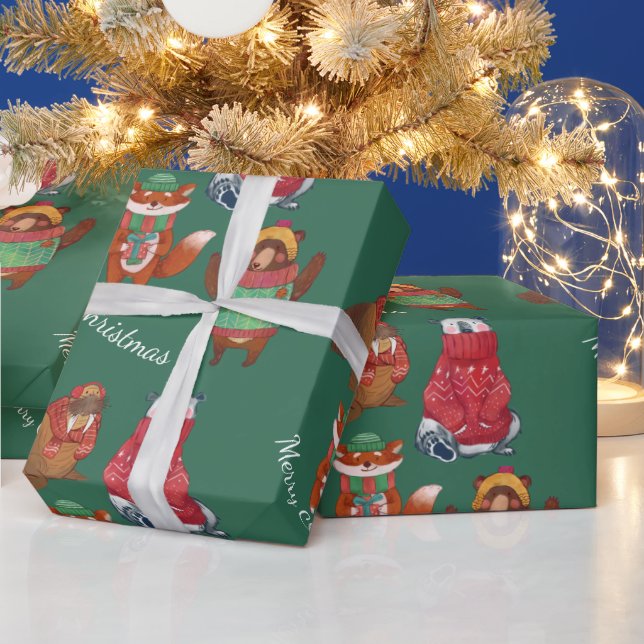 Christmas animals  wrapping paper (Holidays)