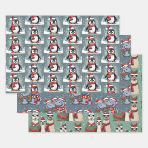 Christmas Animals Wrapping Paper Sheets