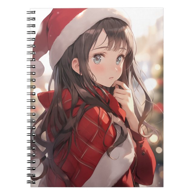 Christmas Anime Girl Notebook (Front)