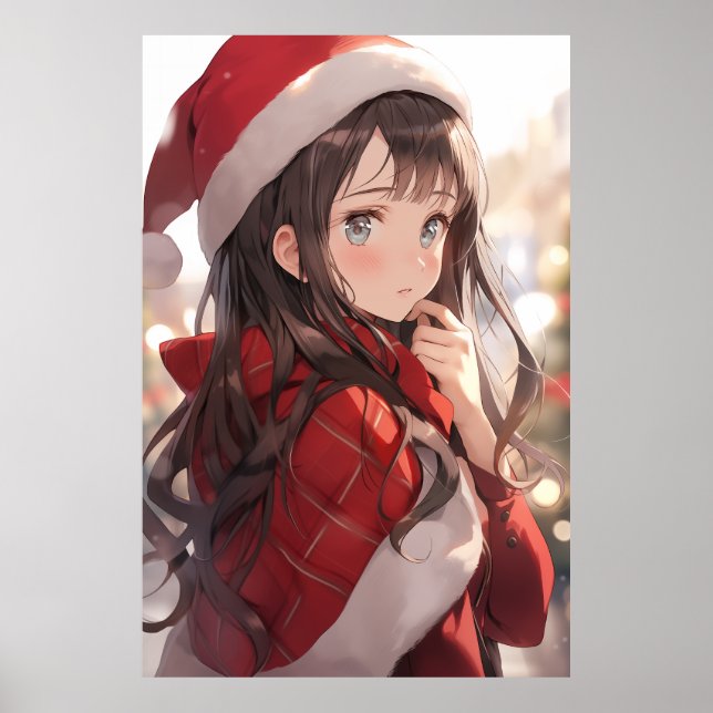 Christmas Anime Girl Poster (Front)