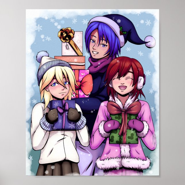 Christmas Anime Girls Poster (Front)
