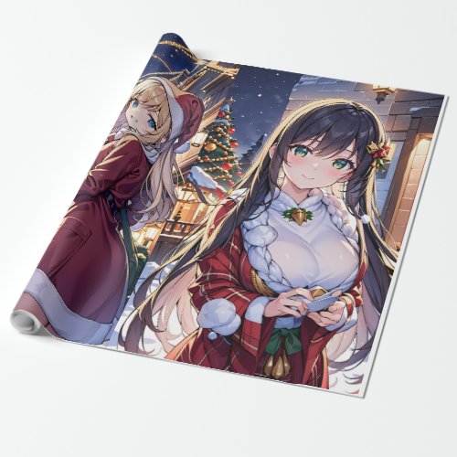 Christmas Anime Wrapping Paper