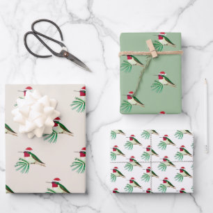 Christmas Anna's Hummingbird Wrapping Paper Sheets