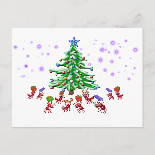 Christmas Ant-ticipation Holiday Postcard (Front)
