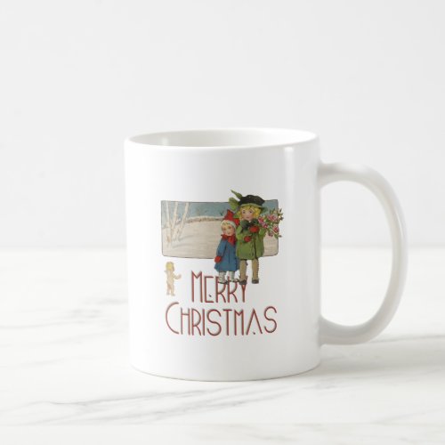 Christmas Antique Children Illustration 1920  Coffee Mug