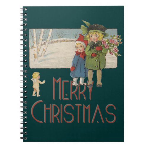 Christmas Antique Children Illustration 1920  Notebook