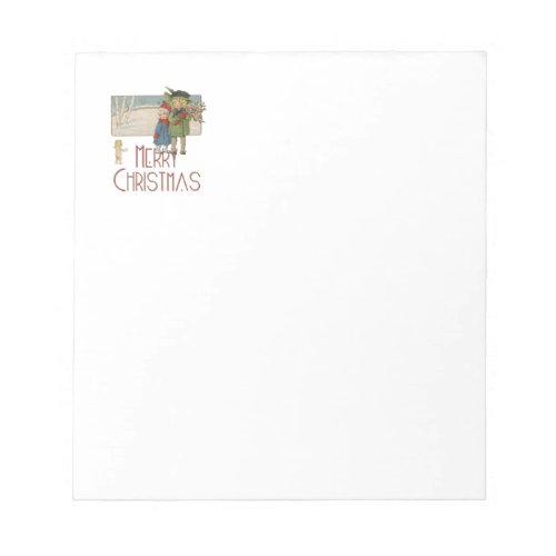 Christmas Antique Children Illustration 1920  Notepad