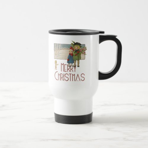 Christmas Antique Children Illustration 1920  Travel Mug