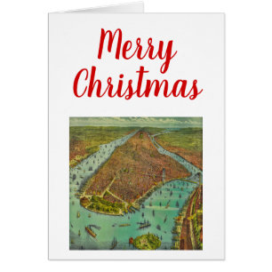 Christmas Antique New York City Map Cards